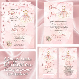 Invitation Petite Ballerina Est En Route Tutu Baby shower