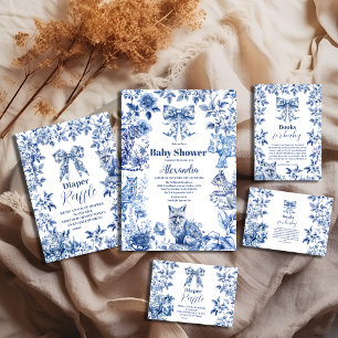Carte D'accompagnement Toile De Jouy Bow Baby shower Livres pour bébé