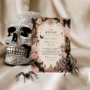 Elegant Roze Halloweenfeest Papieren Bordje