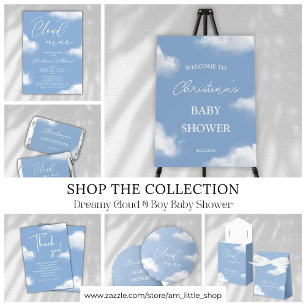 Invitation Nous sommes sur le Baby shower bleu Cloud 9 Invita