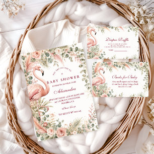 Serviette En Papier Safari élégant de flamant rose pour Baby Shower
