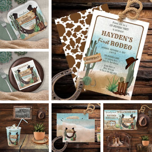 Serviette En Papier Premier Rodeo Cowboy Western Boy 1ère fête d'anniv