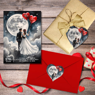 Invitations En Acrylique Amour romantique sur Cloud Neuf Mariage Fairytale