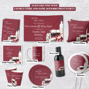 Banderoles Charcuterie et vin rouge 50e anniversaire