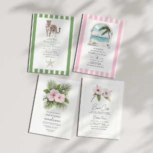 Invitation Fête d'anniversaire au Coastal Chic Beach Club