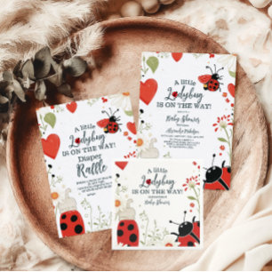 Carte D'accompagnement Little Ladybug Spring Baby shower Livres pour bébé