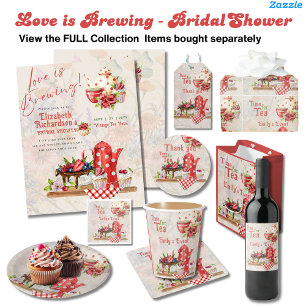 Prospectus 11,4 Cm X 14,2 Cm Love Brewing Retro Fête des mariées Vintage Tea Pa