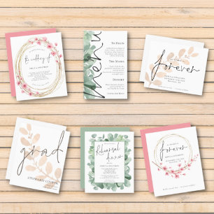 Papier Budget Nous faisons Floral Frame Faire-part de mar