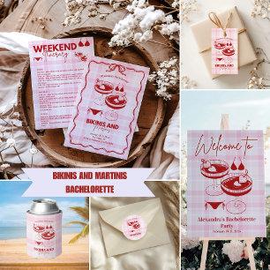 Étiquette Pour Bouteilles D'eau Bikinis Et Martinis Bachelorette