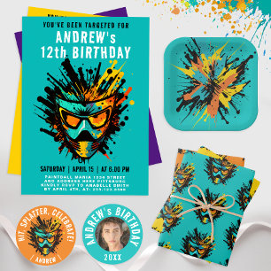 Feuille De Papier Cadeau Cool Colorful Paintball Mask Splatter