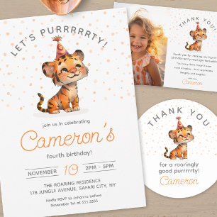 Carte De Remerciements Photo de célébration d’anniversaire de l’enfant ti