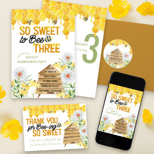 Invitation Sweet to Bee Trois ruches et Honeycomb 3e annivers