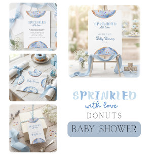 Sticker Carré Saupoudré d'amour Baby shower de beignets