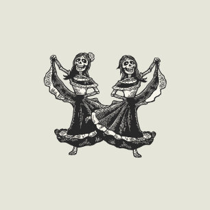 Puzzle Calaveras (Lesbian) Wedding Invitation