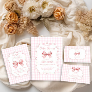 Carte D'accompagnement Bow rose Girl Baby shower Livres pour bébé