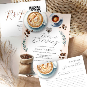 Invitation L'amour brasse du café Fête des mariées