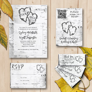 Carte RSVP de mariage pour coeur sculpté de boulea