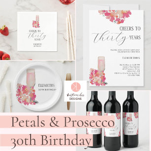 Serviette En Papier Pétales & Procuco 30e anniversaire Floral Pink Chi