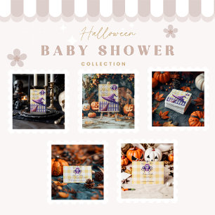 Serviette En Papier Baby shower d'Halloween En vichy violet