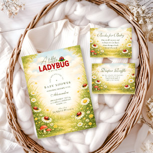 Invitation Petite Fête de la Prairie à la Coccinelle Baby Sho