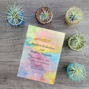 Papier Budget Tie Dye Aquarelle Art coloré Mariage