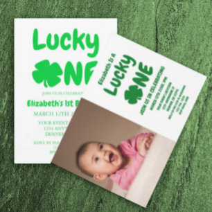 Invitation Lucky One St Patrick's Day 1er anniversaire