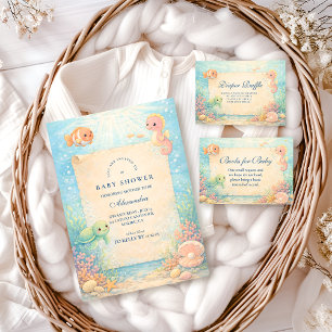 Invitation Baignoire Magique Océanique pour Baby Shower