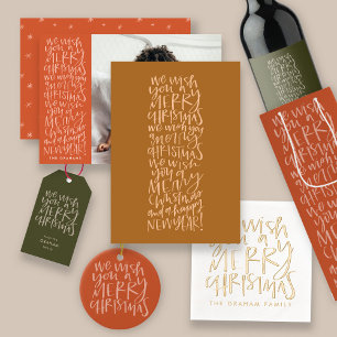 Je vous souhaite un joyeux Noël en Carte photo rou