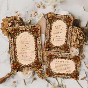 Invitation Mariage Feuille de Chêne d'Automne