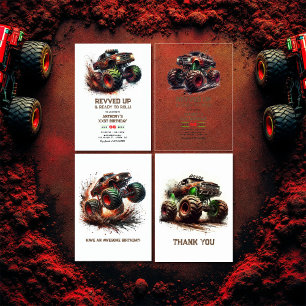 Invitations En Acrylique Revved Up & Ready to Roll ! Anniversaire du camion