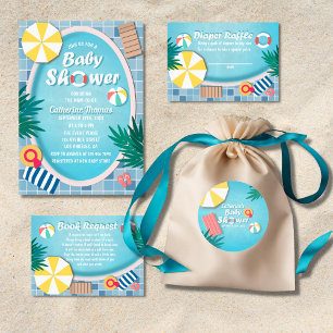 Invitation Baby shower d'été de la Piscine tropicale