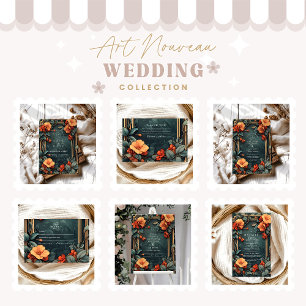 Save The Date Mariage floral ornemental Art Nouveau