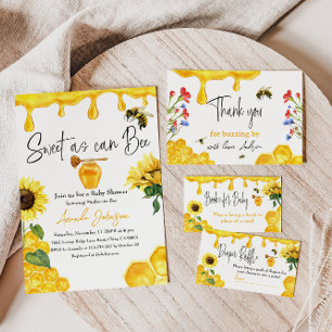 Invitation Peigne de miel jaune doux Baby shower d'abeille de
