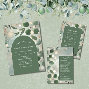 Invitation Mariage Eucalyptus Vert Sage romantique