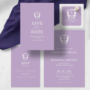 Stickers Mariage violet monogramme