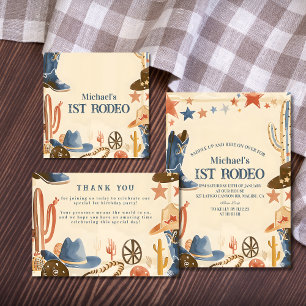 Invitation Bottes de Cowboy Rustiques 1er Anniversaire