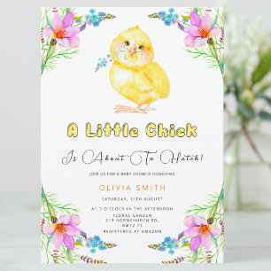 Invitation Cute Chick sur le point de Hatch Baby shower