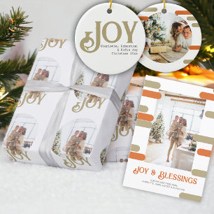 Cartes Pour Fêtes Annuelles Photo de bloc moderne Noël personnalisé