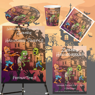 Assiettes En Carton Enfants Zombie Halloween Plaque en papier
