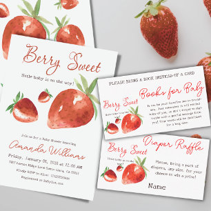Serviette En Papier Fraise Berry Sweet Red Baby shower d'aquarelle rou