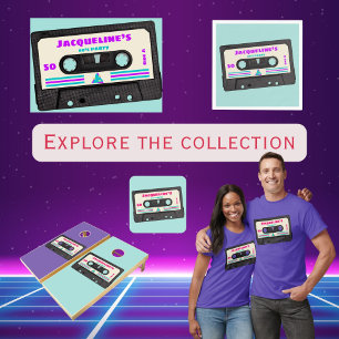 Invitation Retro Eighties Mix Tape 21e fête d'anniversaire