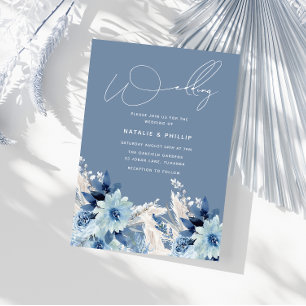 Invitation Dusty Bleu tendance Moderne Toutes les saisons Mar