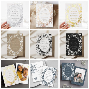 Invitation Fleur sauvage blanc Silhouette Mariage Tan