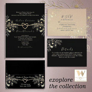 Carte De Placement Carte vintage Black and Gold Mariage Place