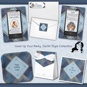 Téléphone portable Blue Denim tendance Invitation 