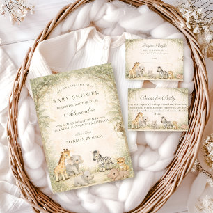 Invitation Baby Shower Animaux de la Jungle Safari