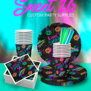Serviette En Papier Bâton Neon Llow Motif sans couture ID923
