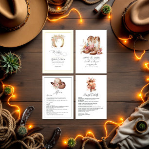 Invitation Code QR du Mariage occidental de fer à cheval flor