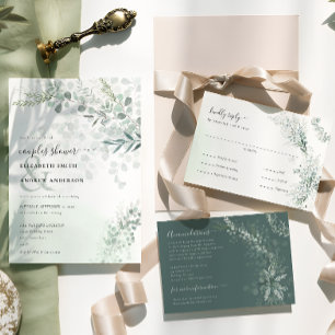 Cartons Réponse Elégant Eucalyptus Verdure Mariage choix de repas