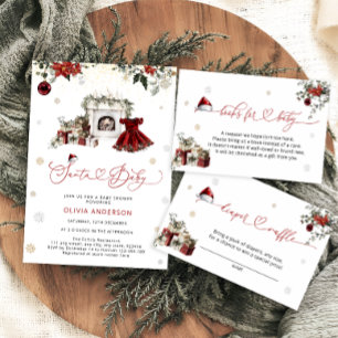 Invitation Père Noël Baby Christmas Girl Baby shower